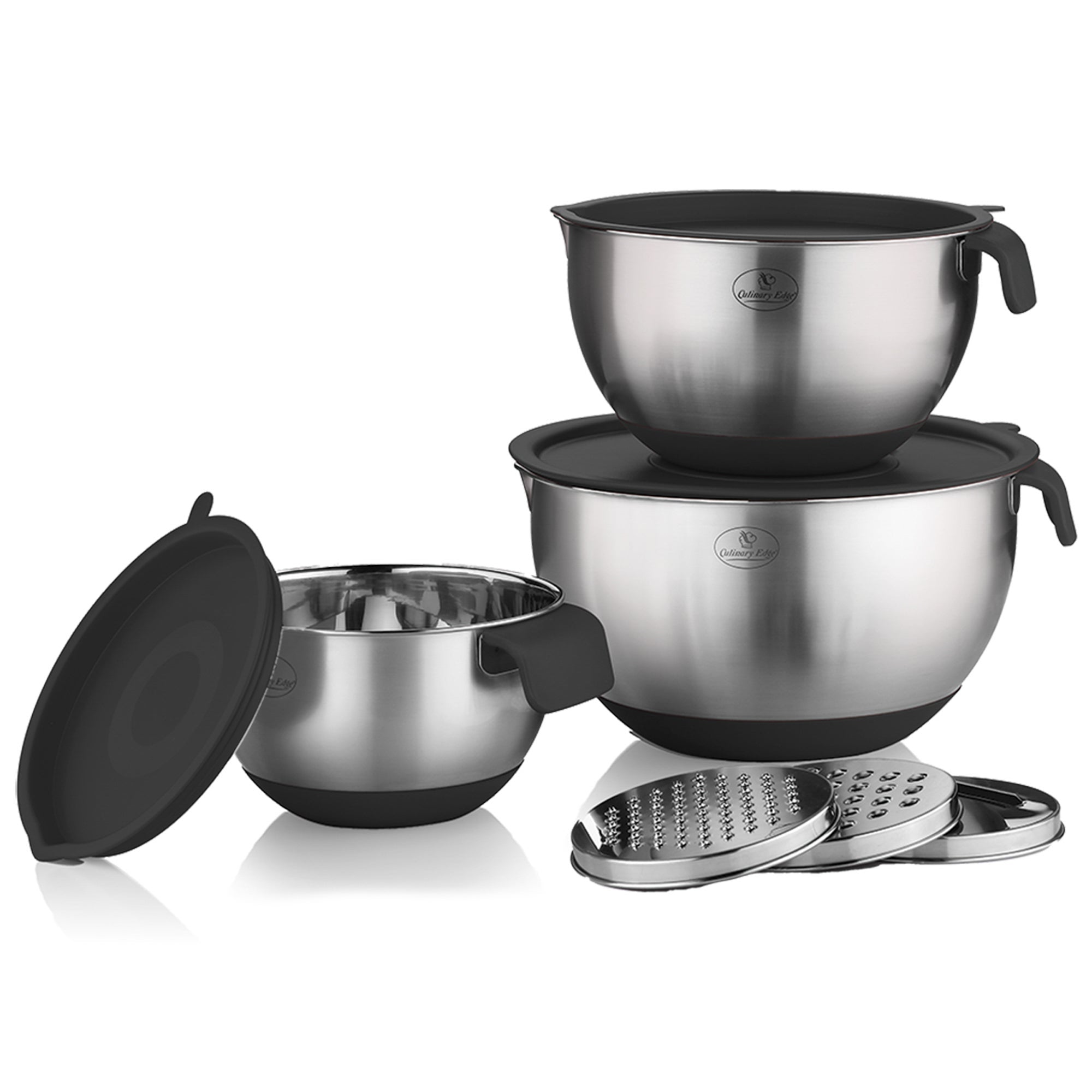 10pc 18/10 Stainless Steel Mixing Bowl Set Red