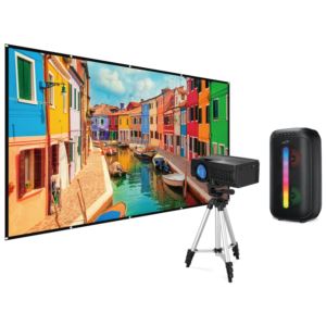 GPX THE2023BDL Movie Theater Kit 2 - Projector, Screen & Tailgate Speaker