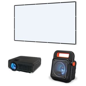 GPX KIT248BDL Bundle w/ Mini Projector, 130" Screen & Bluetooth Speaker