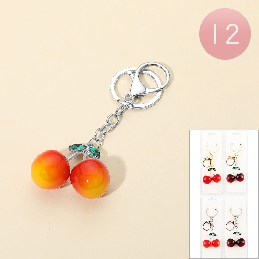 12PCS - Cherry Drop Keychains / Bag Charms
