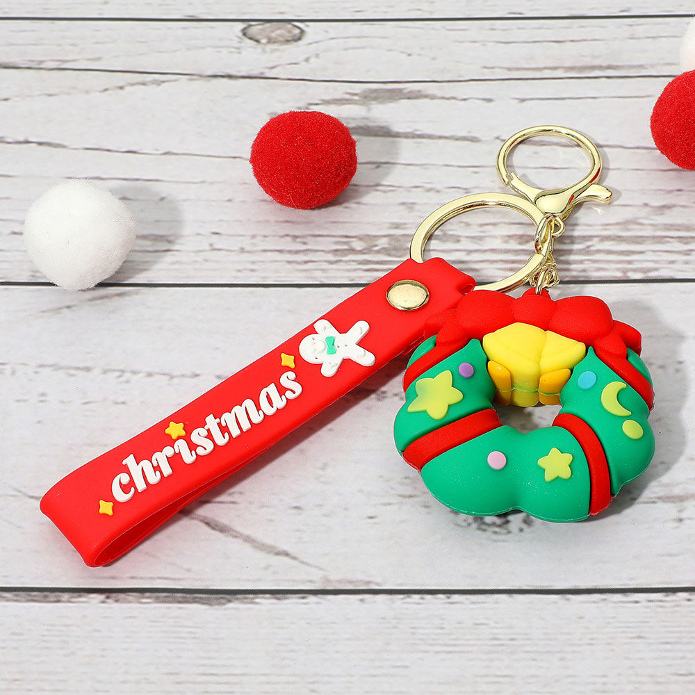 Christmas Message Strap Wreath Keychain / Bag Charm