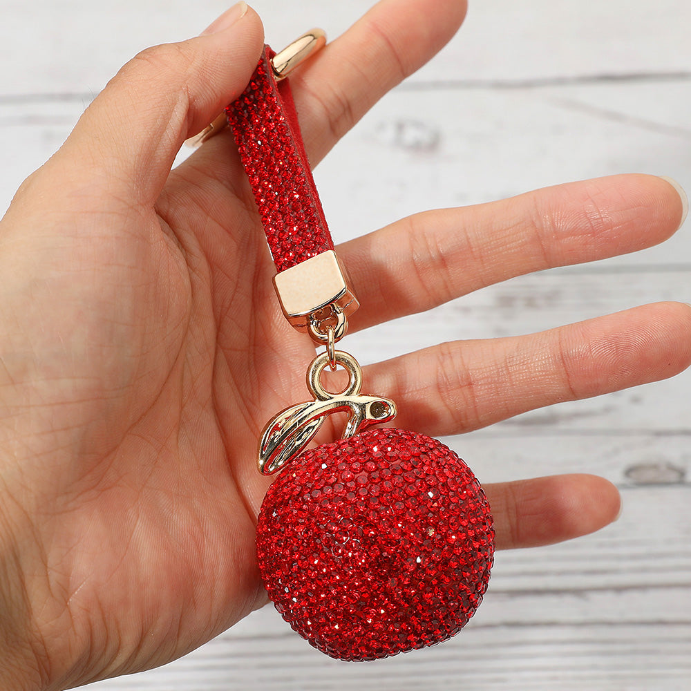 Bling Studded Apple Keychain / Bag Charm