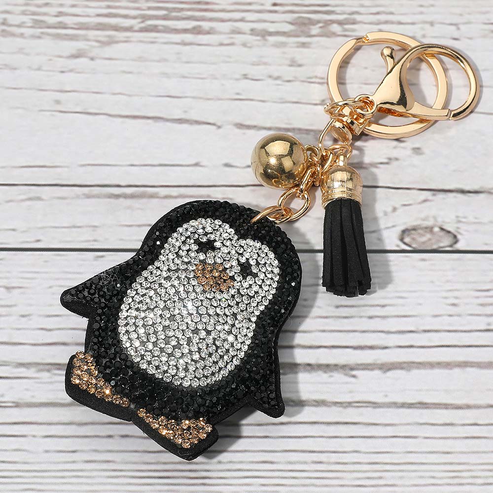 Bling Studded Penguin Tassel Keychain / Bag Charm