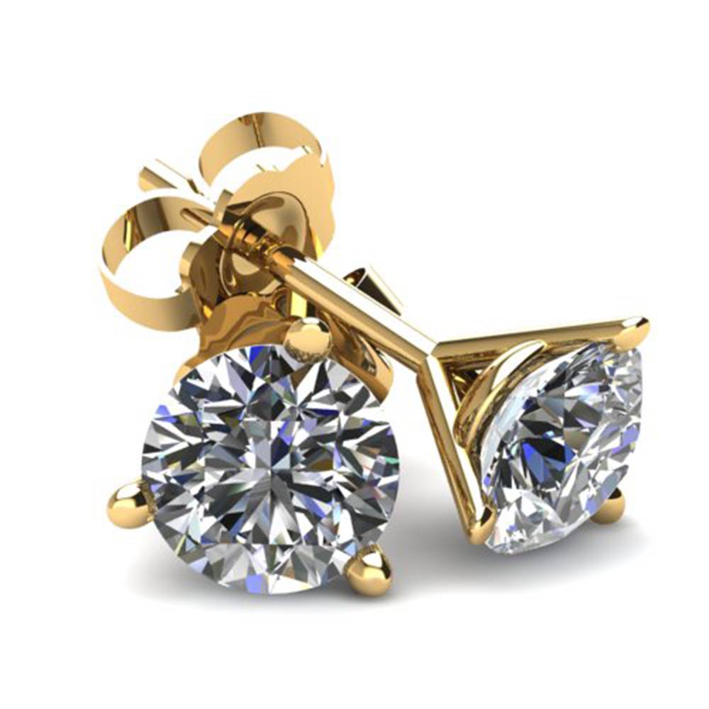 2.00Ct Round Brilliant Cut Natural Quality VS2-SI1 Diamond Stud Earrings in 14K Gold Martini Setting