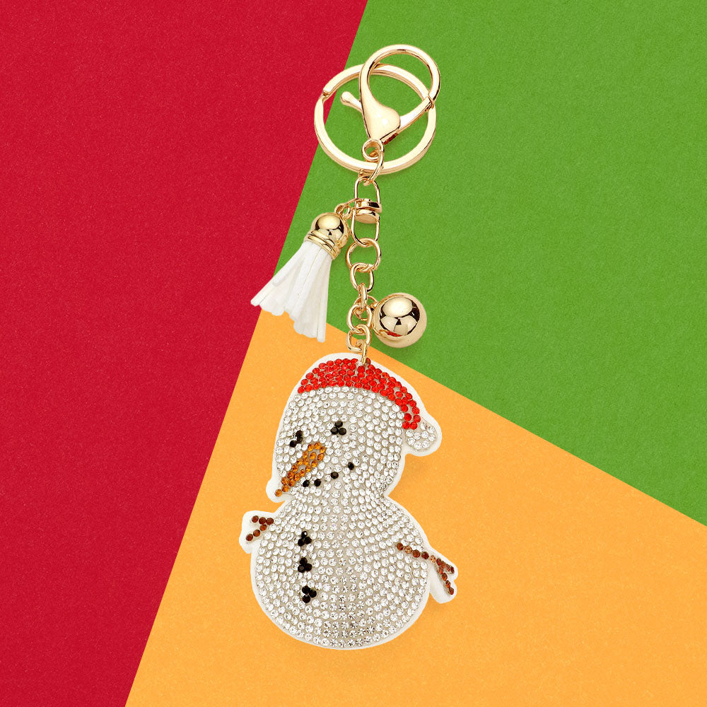 Bling Snowman Tassel Keychain
