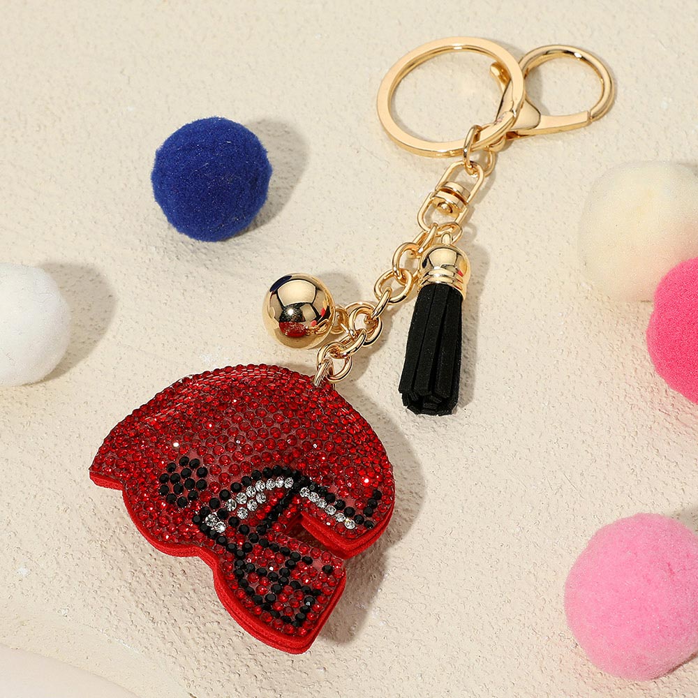 Bling Studded Football Helmet Keychain / Bag Charm