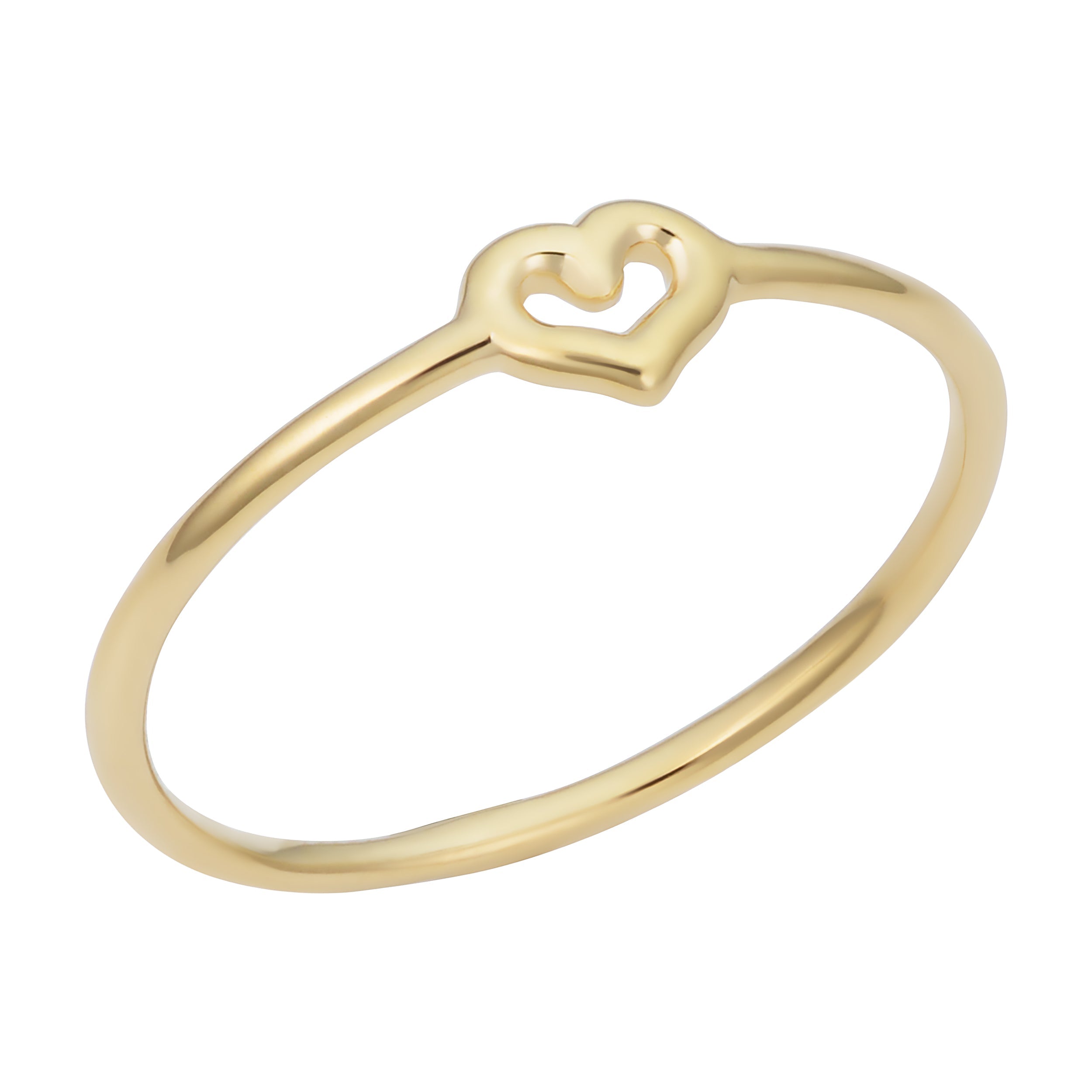 14k Yellow Gold 4.7mm Small Heart Minimalist Ring
