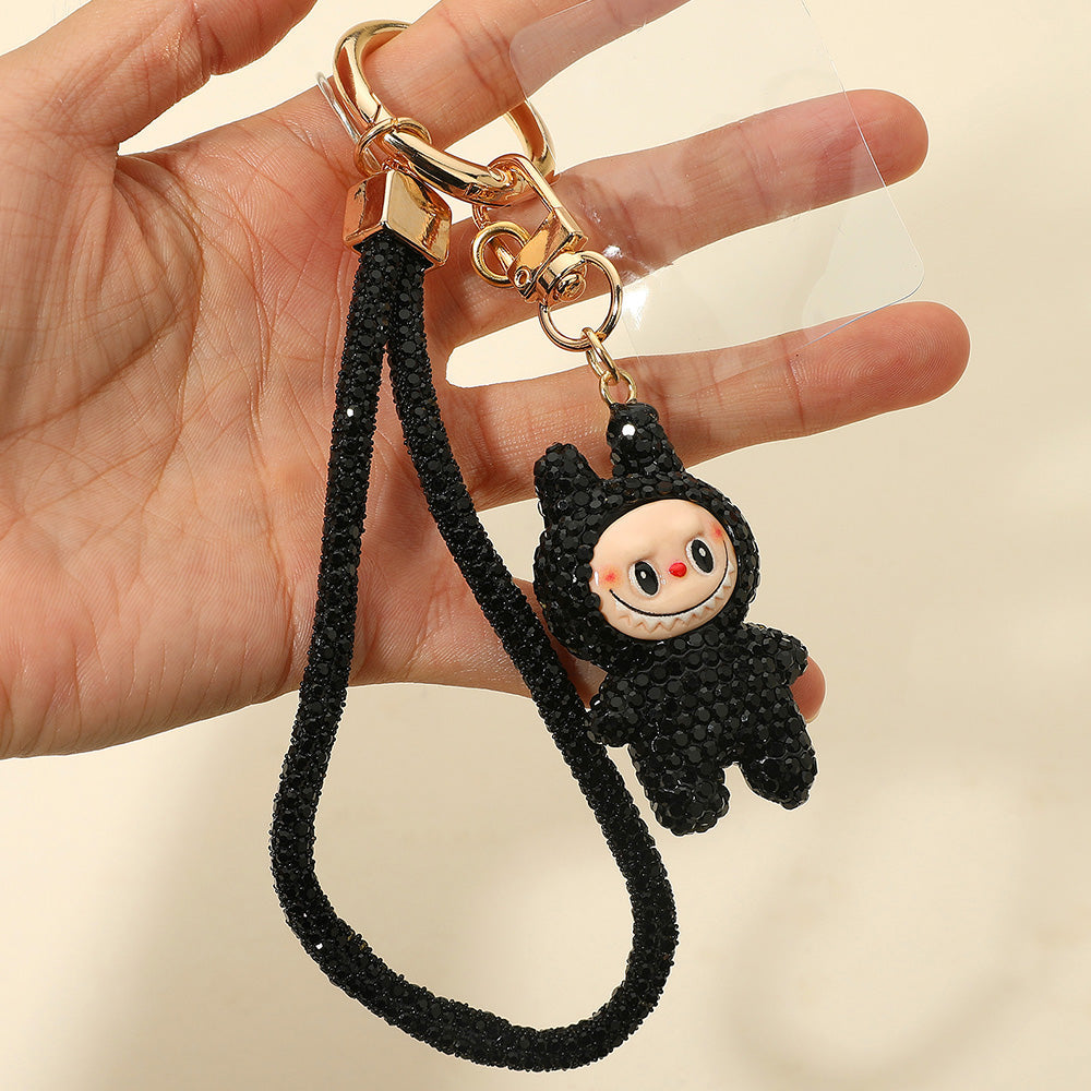 Cute Sparkling Doll Rhinestone Phone Strap / Keychain / Bag Charm