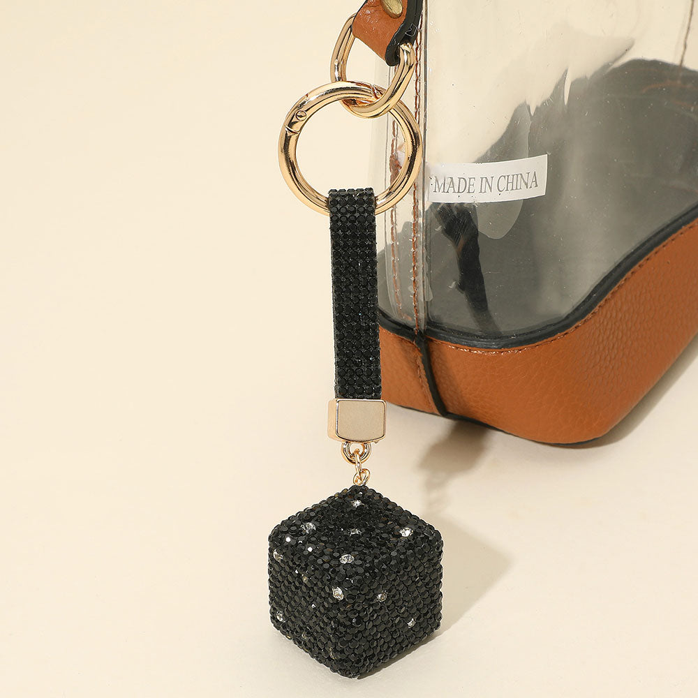 Bling Studded Dice Keychain / Bag Charm