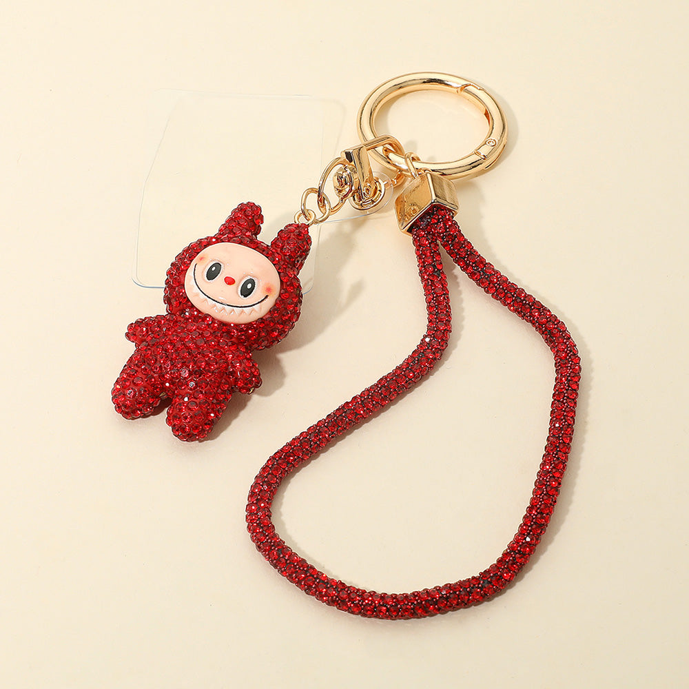 Cute Sparkling Doll Rhinestone Phone Strap / Keychain / Bag Charm