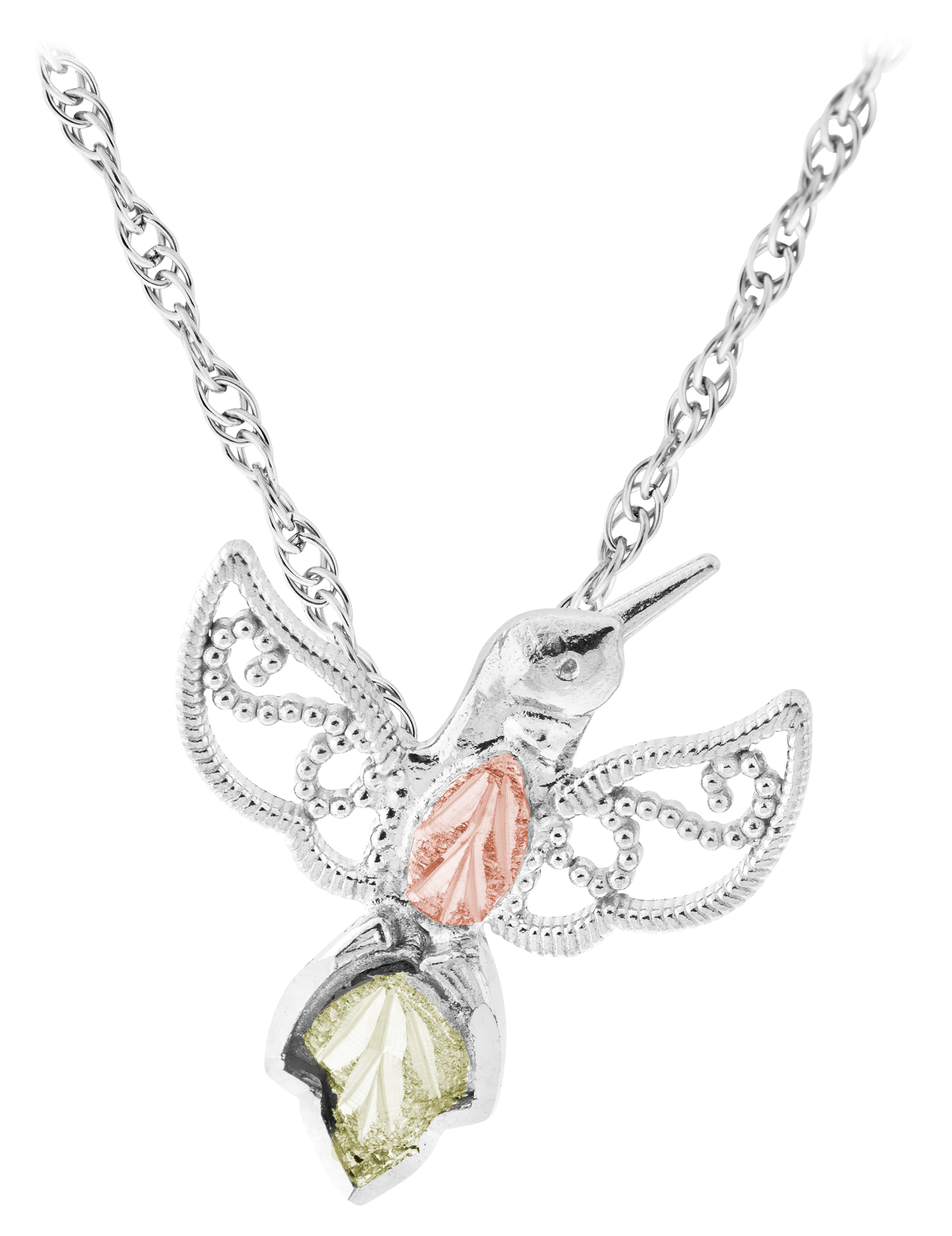Black Hills Gold Sterling Silver Hummingbird Necklace