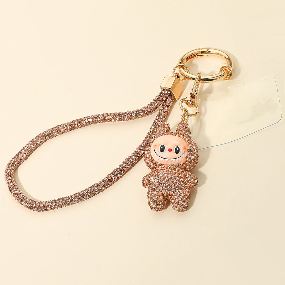Cute Sparkling Doll Rhinestone Phone Strap / Keychain / Bag Charm