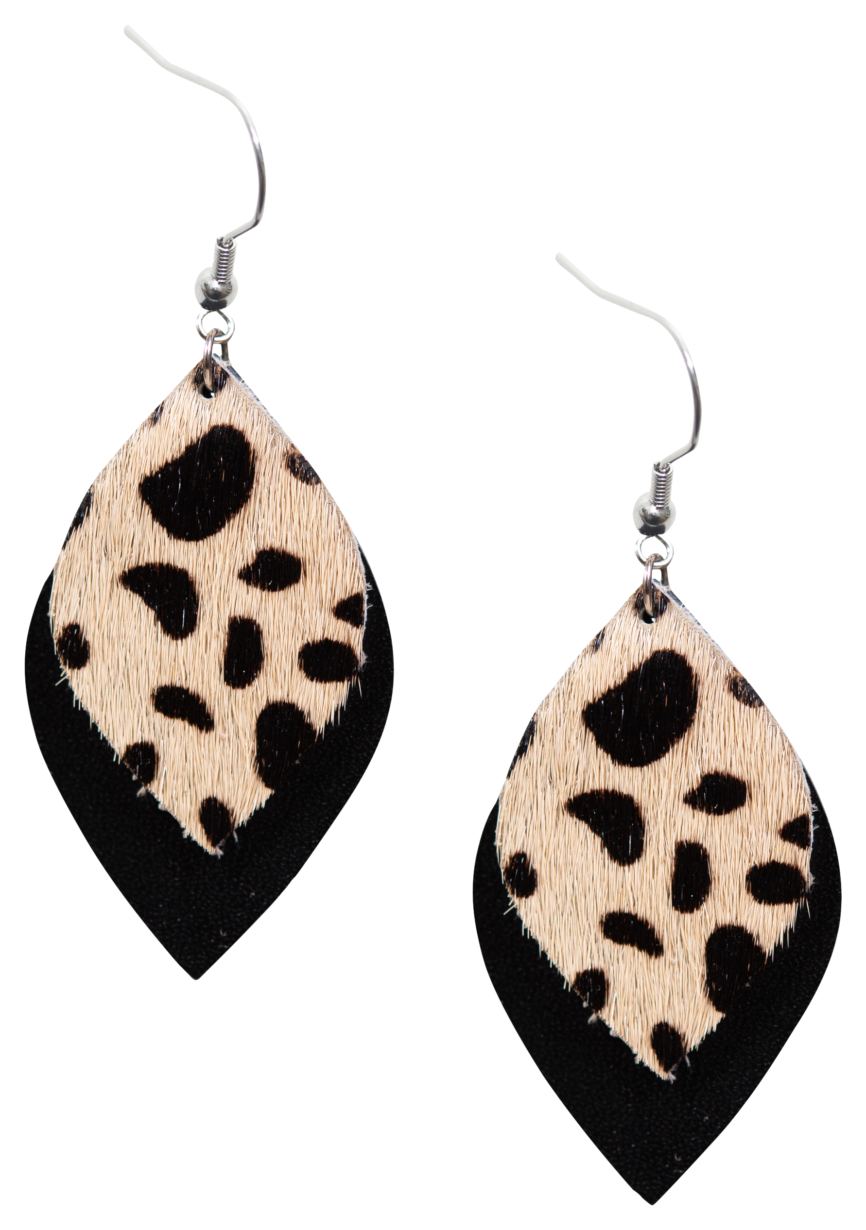 Amanda Blu Black Layered Leather Earrings