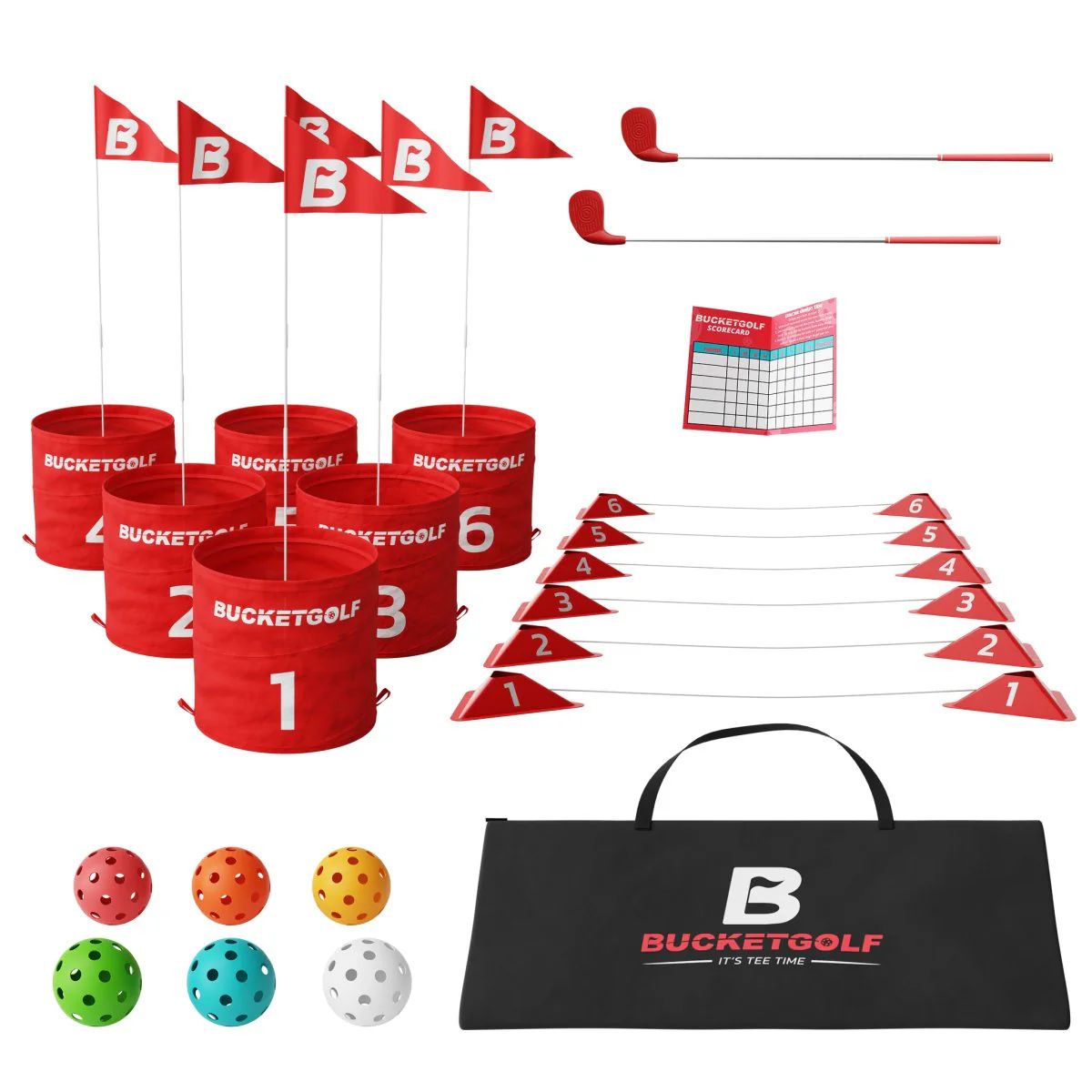 Bucketgolf Bundle 6 Hole Set w Clubs