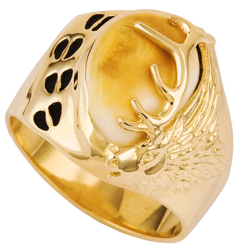 Frontier Collection Men's Custom 10-Kt. Elk Ivory Track Ring
