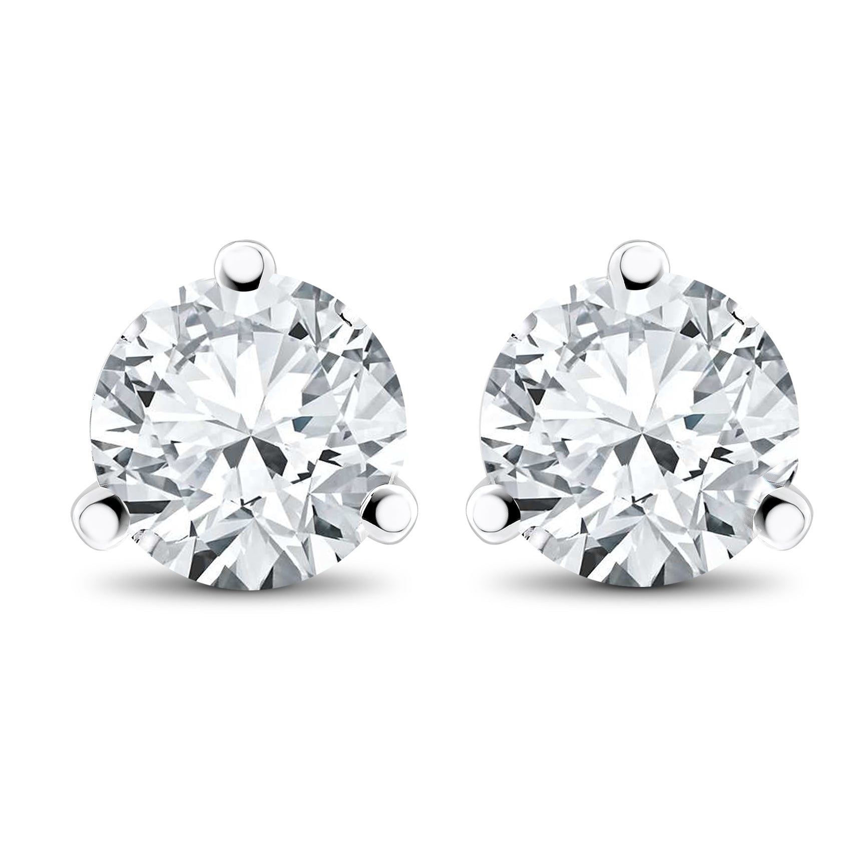 3/4 ct TDW Diamond 3-Prong Martni Studs