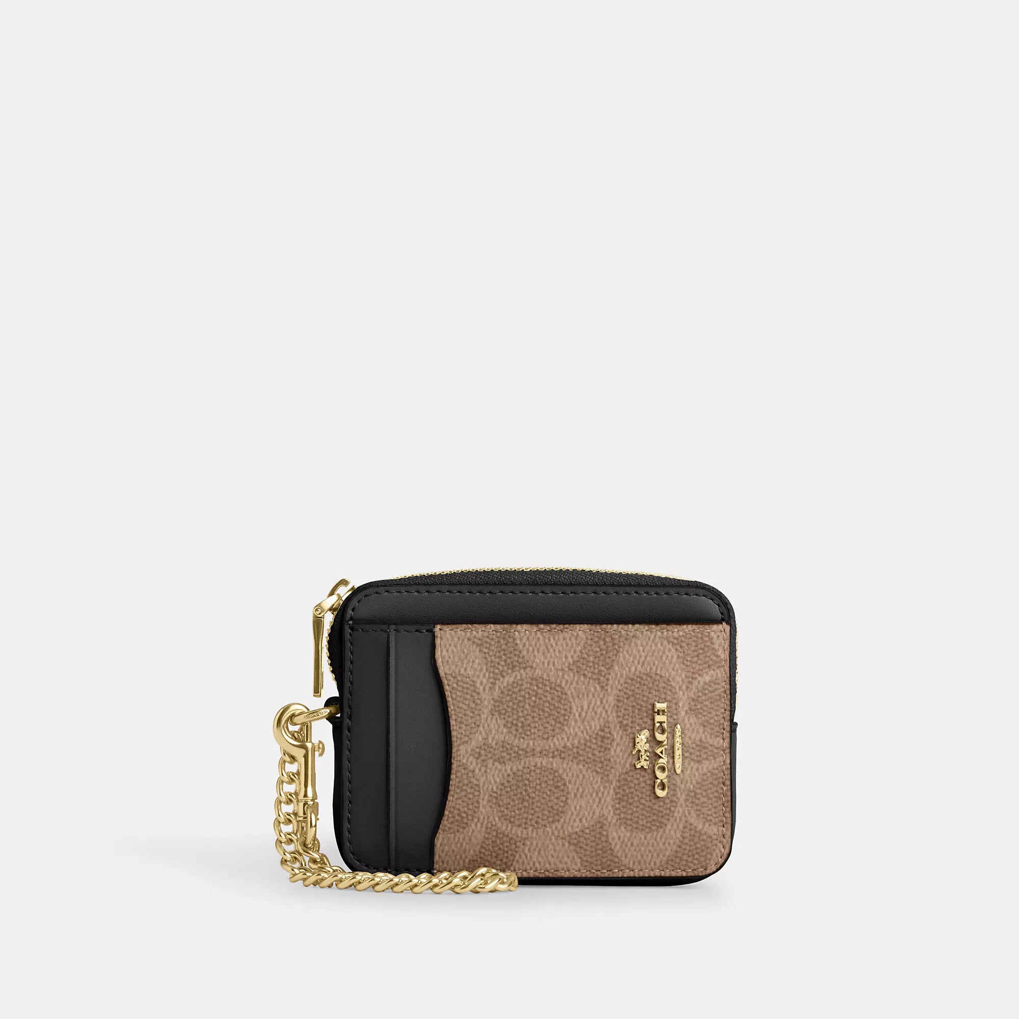 Coach Outlet Zip Card Case In Signature Canvas