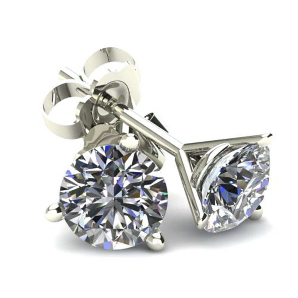 2.00Ct Round Brilliant Cut Natural Quality VS2-SI1 Diamond Stud Earrings in 14K Gold Martini Setting