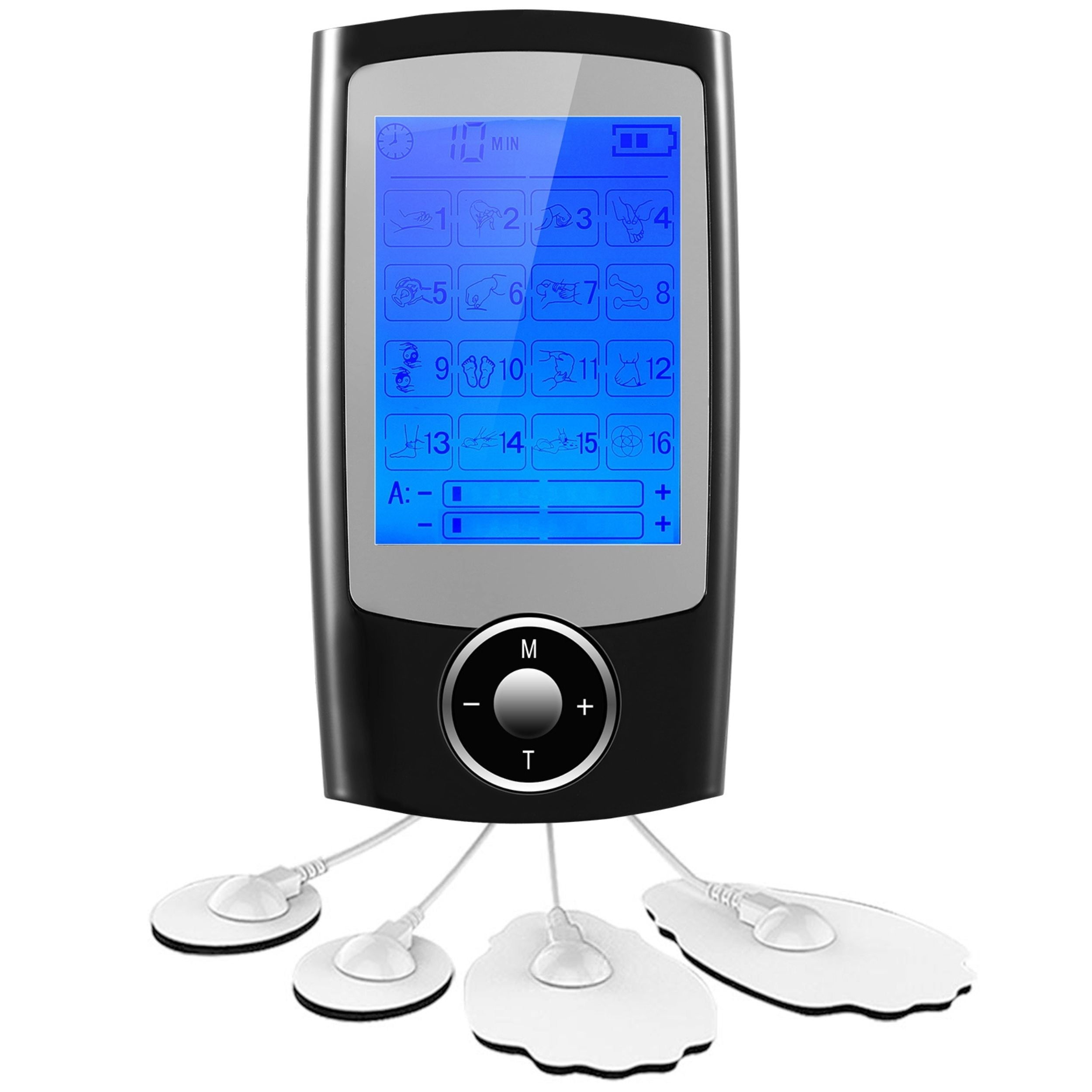 16 Mode Rechargeable Tens Unit - Pain Relief Massager with 2 Outputs and 6hrs Working