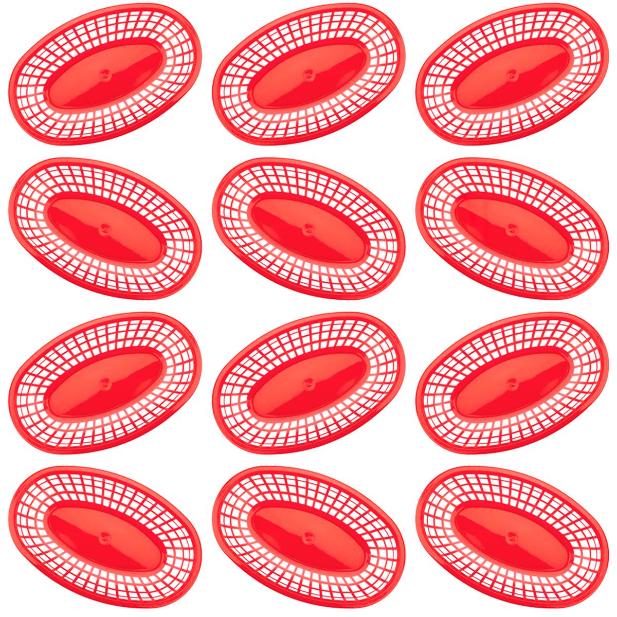 Brybelly Holdings KFST-001 Red Plastic Food Baskets - Set of 12