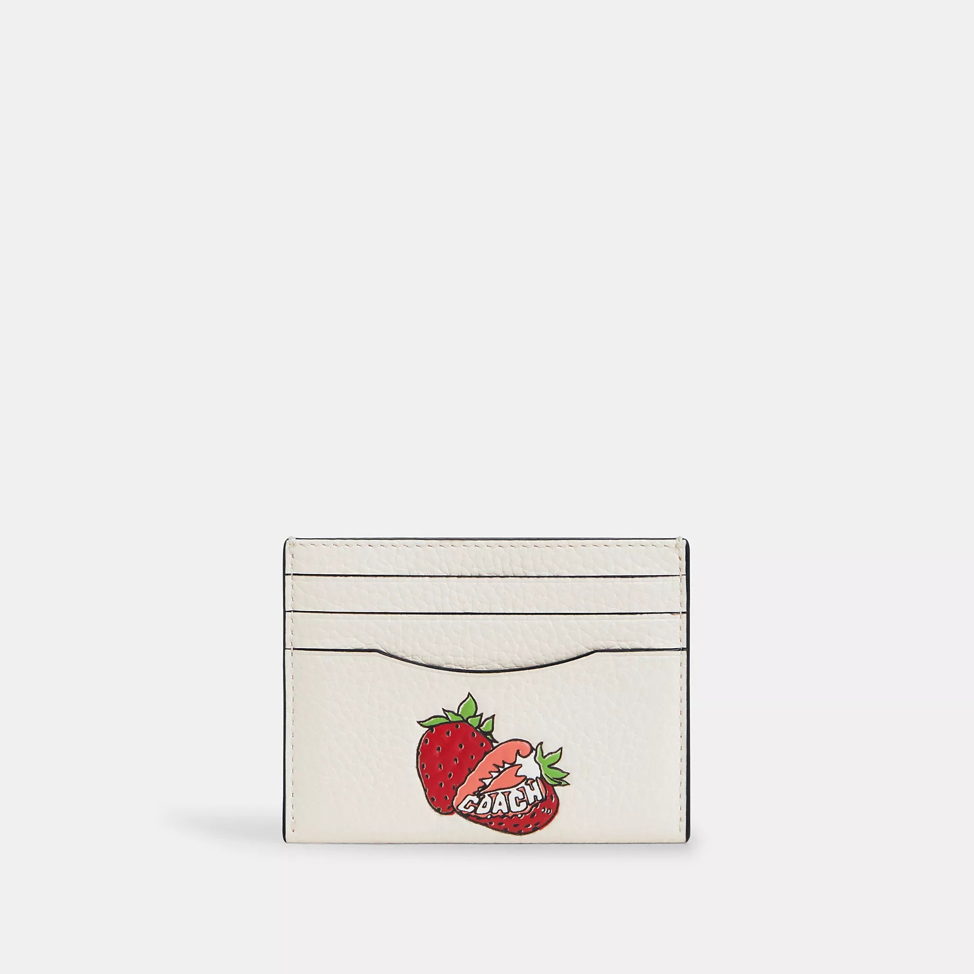 Coach Outlet Slim Id Card Case With Strawberry Graphic
