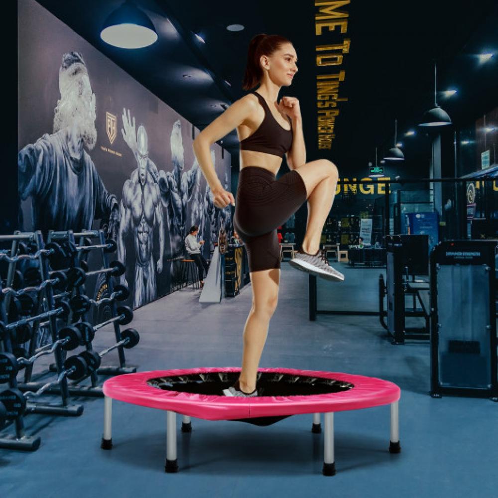 38 Inch Mini Folding Trampoline Portable Recreational Fitness Rebounder-Gray