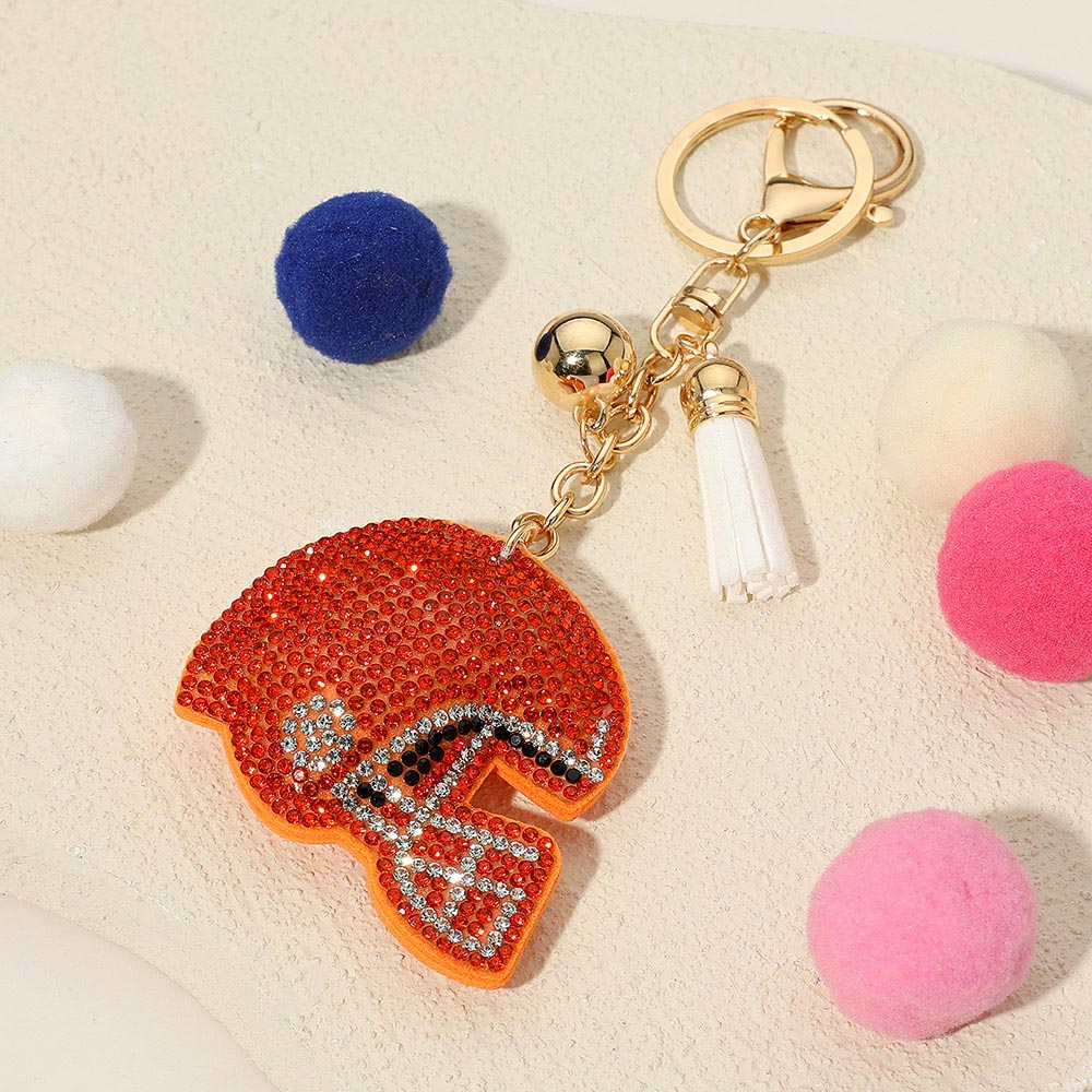 Bling Studded Football Helmet Keychain / Bag Charm