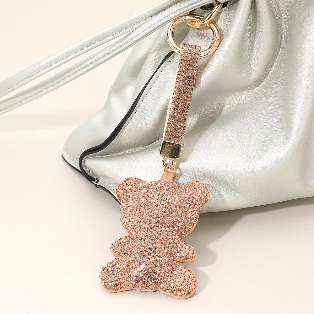 Bling Studded Teddy Bear Keychain / Bag Charm