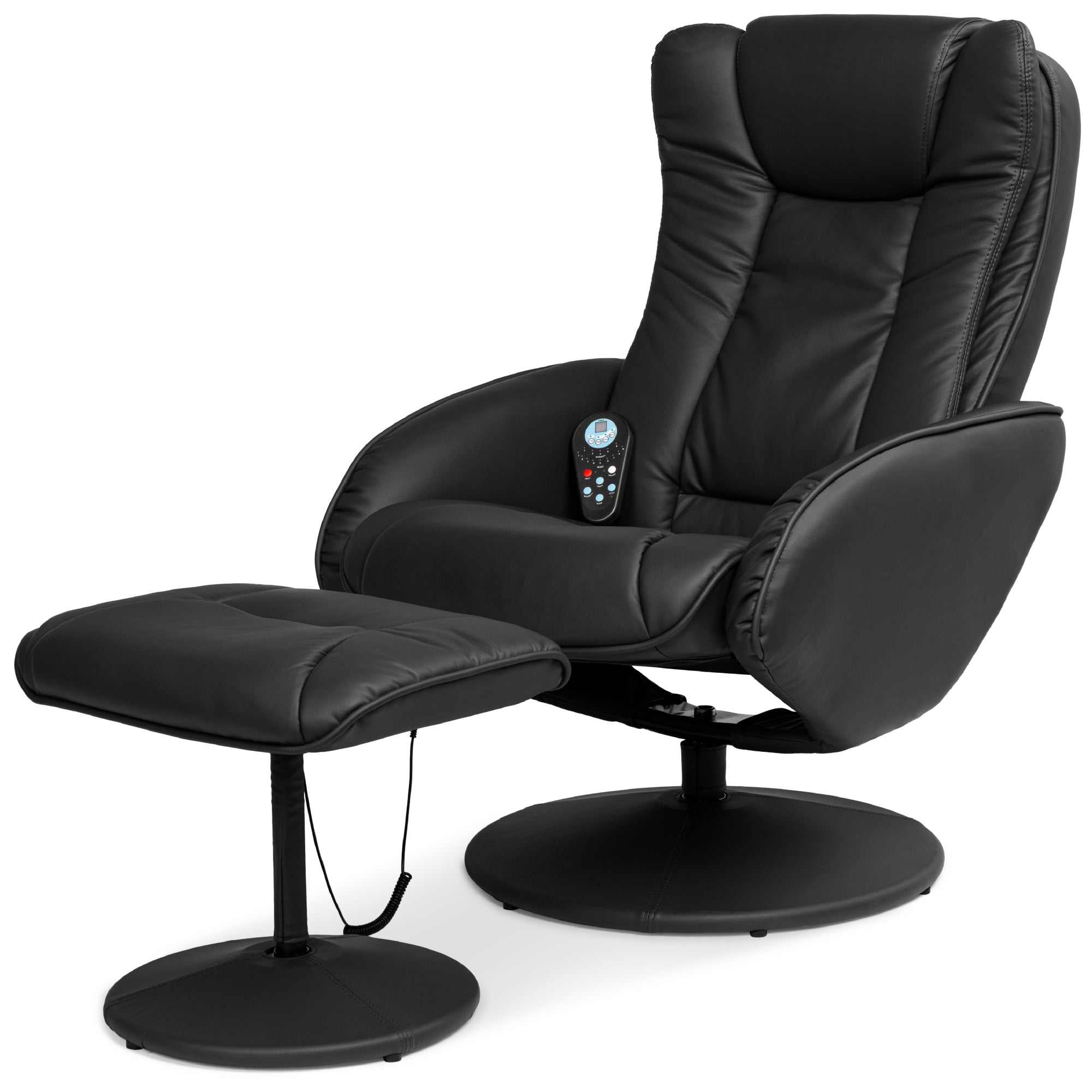 Best Choice Products Faux Leather Electric Massage Recliner Chair w/ Stool Ottoman, Remote Control, 5 Modes