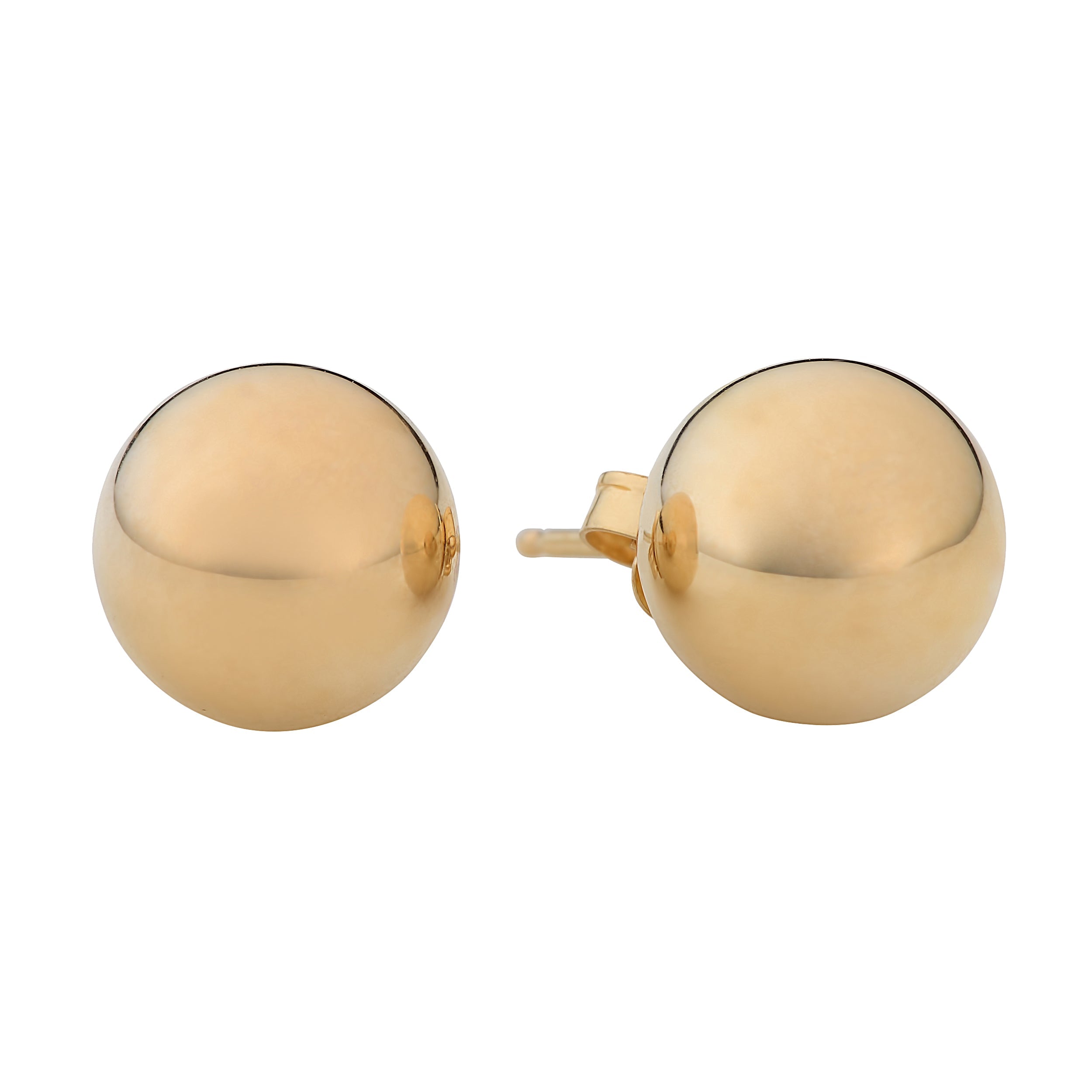 14k Yellow Gold Ball Stud Earrings (8 mm)