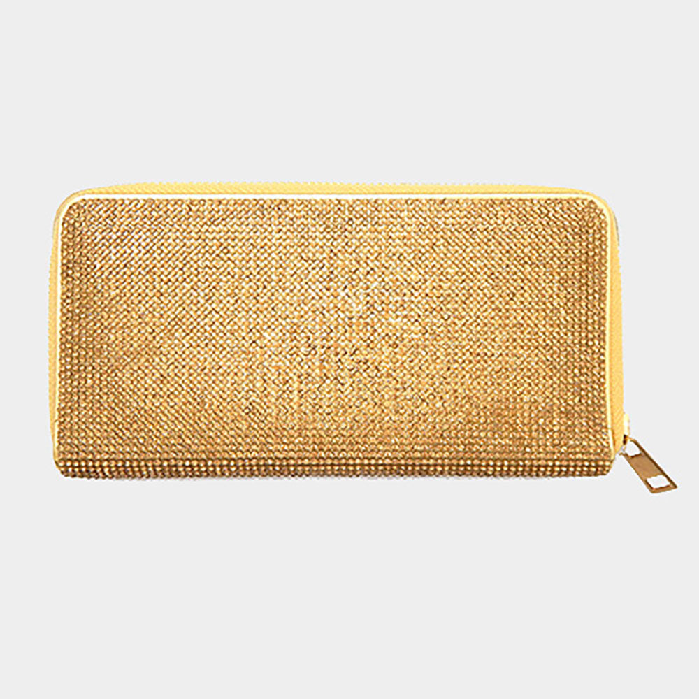 Bling Solid Zipper Wallet