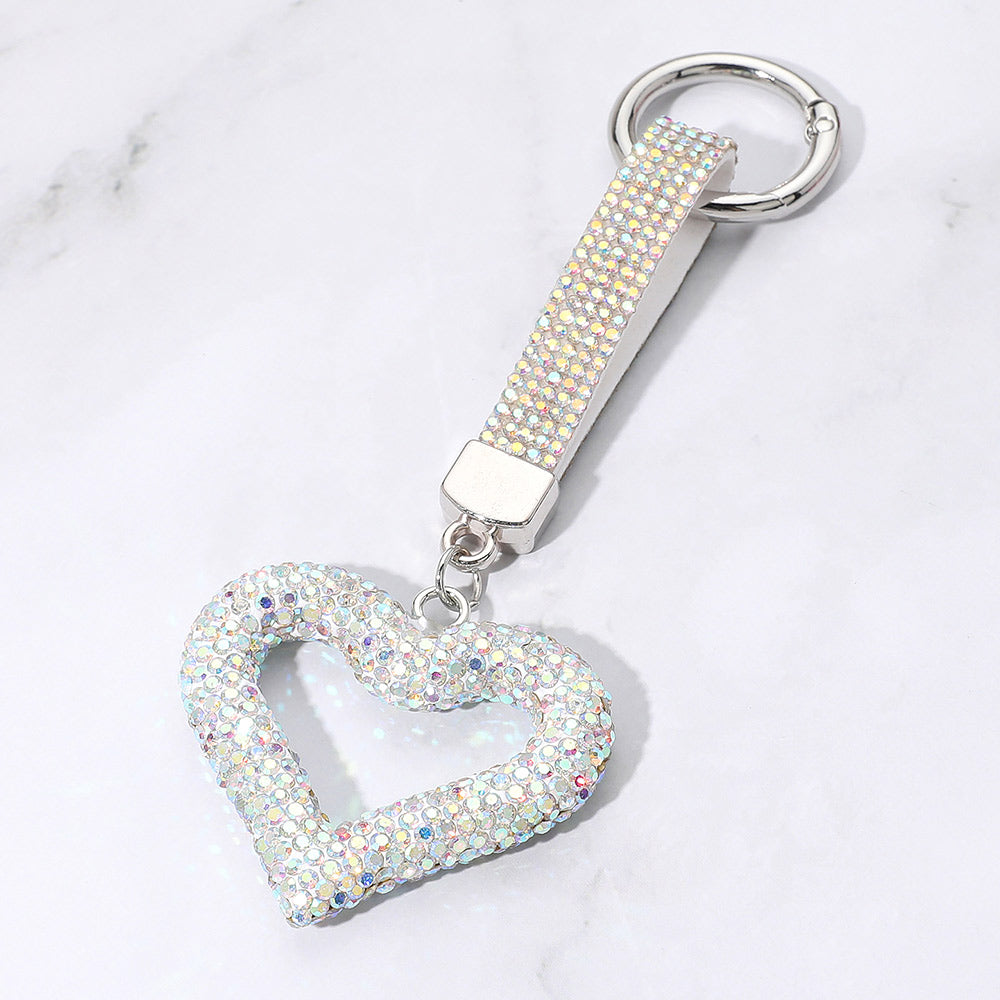 Bling Studded Heart Keychain Charm