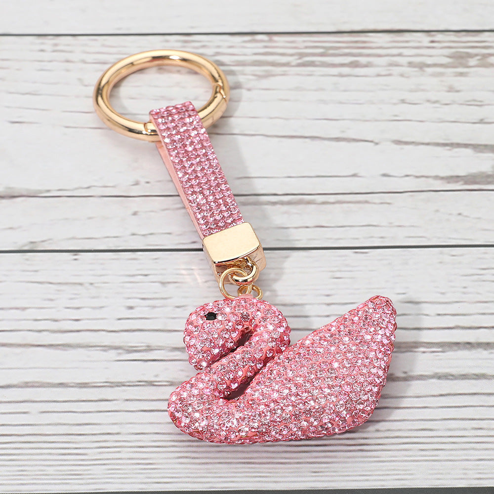 Bling Studded Swan Keychain / Bag Charm