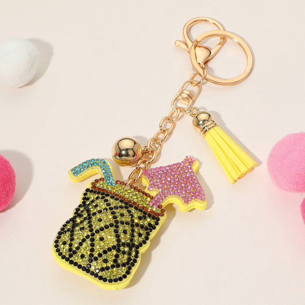 Bling Studded Tropical Drink Keychain / Bag Charm