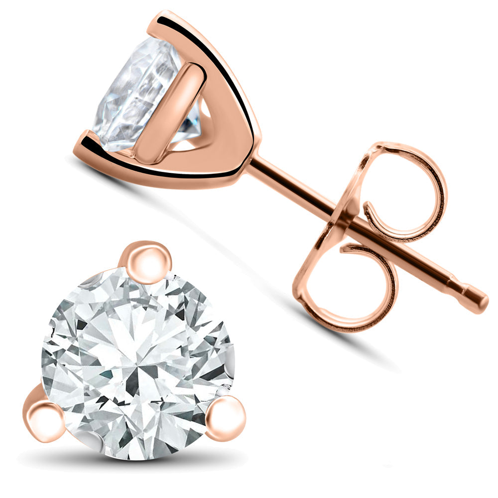 3/4 ct TDW Diamond 3-Prong Martni Studs