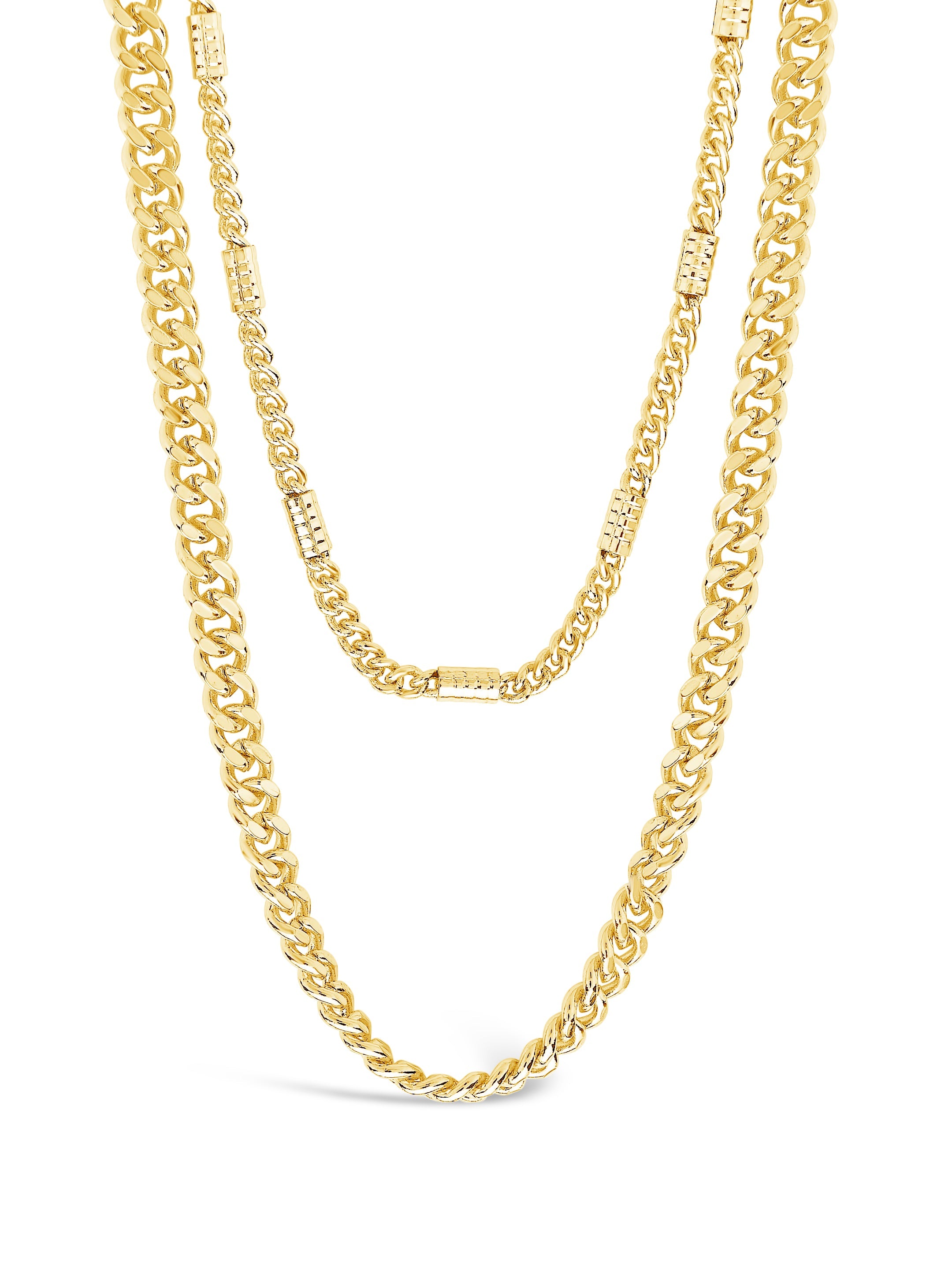 Curb & Station Layered Chain Necklace