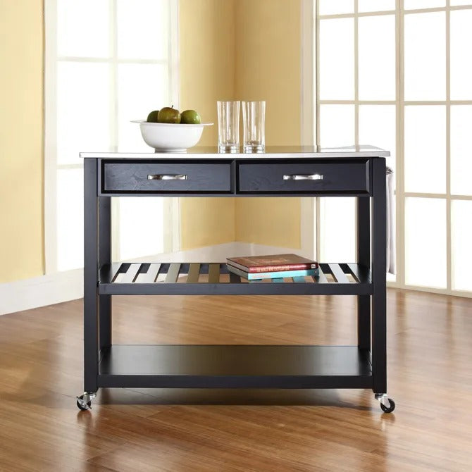 Crosley Furniture Stainless Steel Top Kitchen Prep Cart