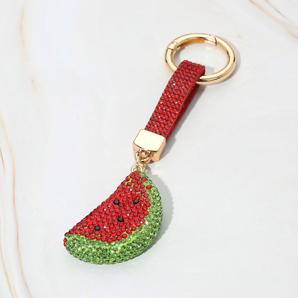 Bling Studded Watermelon Keychain / Bag Charm
