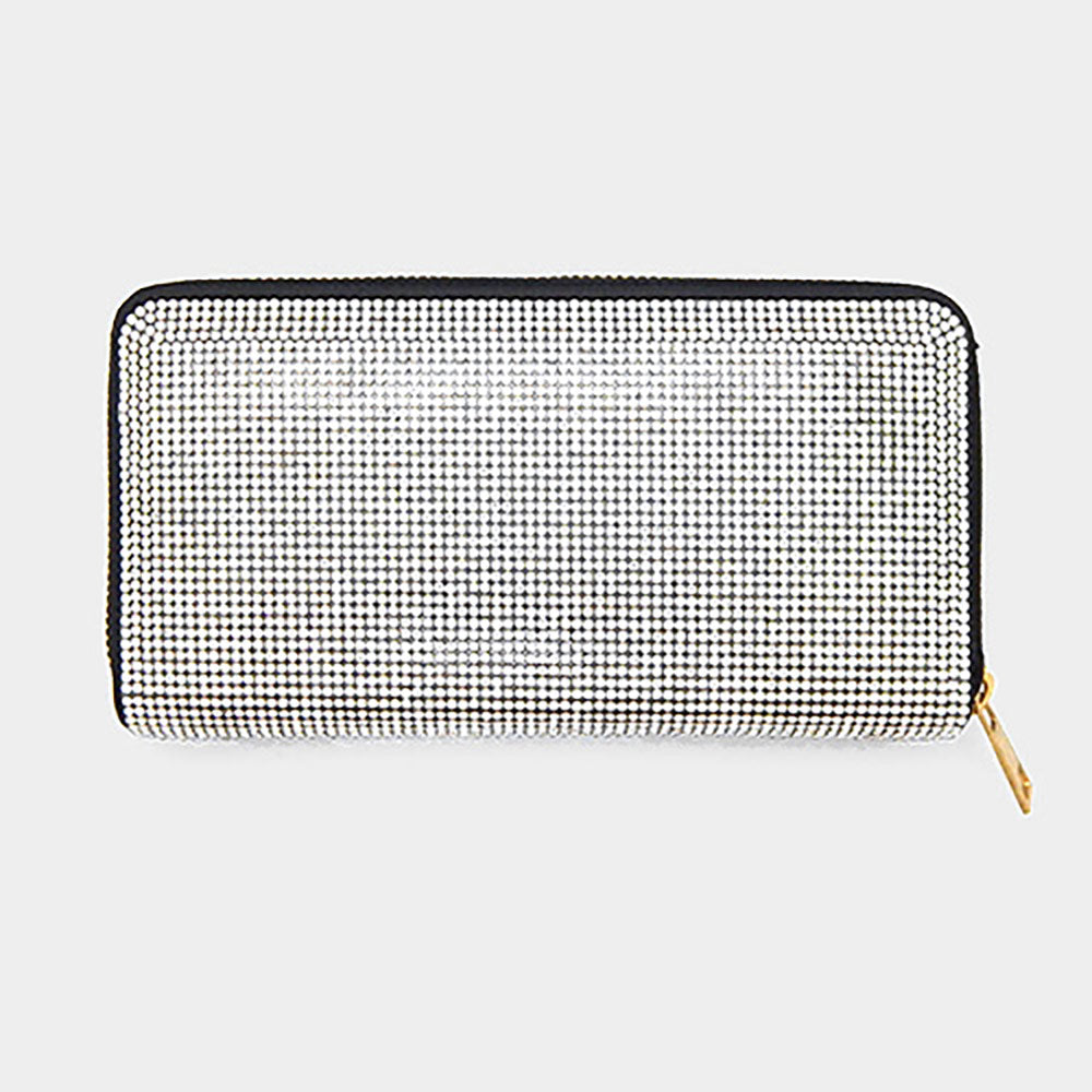 Bling Solid Zipper Wallet