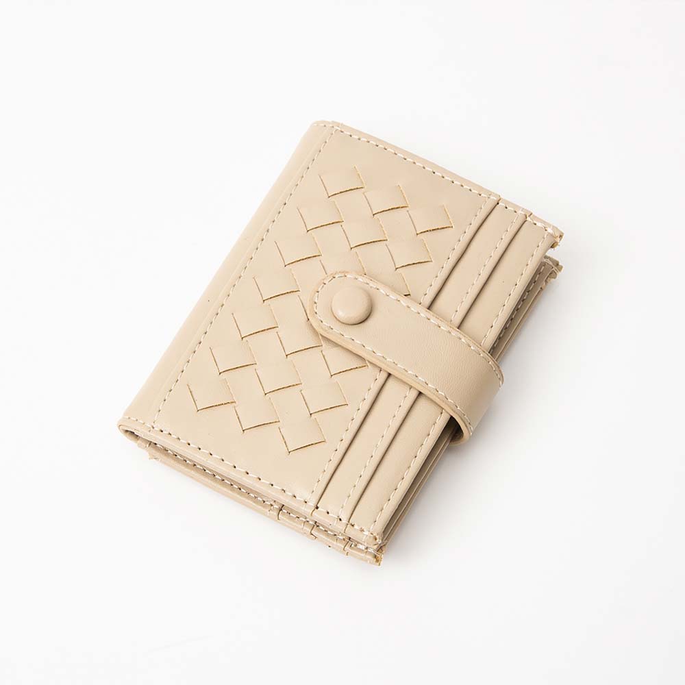 Faux Leather Classic Woven Card Holder Wallet