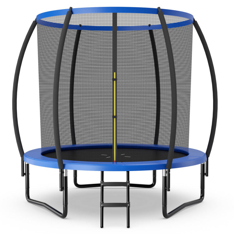8 Feet ASTM Approved Recreational Trampoline with Ladder-Black