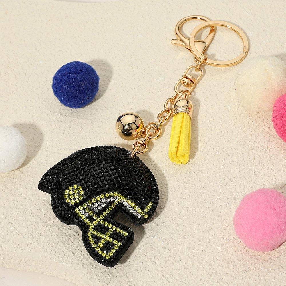 Bling Studded Football Helmet Keychain / Bag Charm