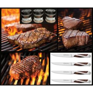 Echo Valley Meats C916056 Cattleman's Steak & Knife Set