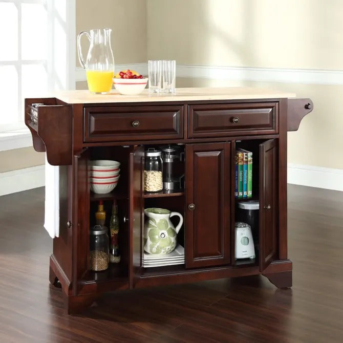 Crosley Furniture Lafayette Full Size Kitchen Island With Natural Wood Top