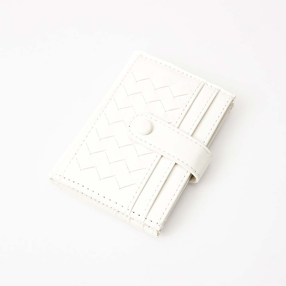 Faux Leather Classic Woven Card Holder Wallet