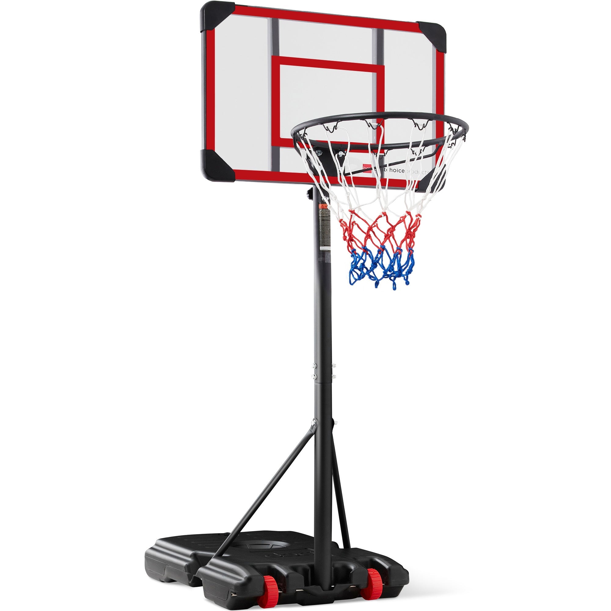 Best Choice Products Kids Height-Adjustable Basketball Hoop, Portable Game w/ 2 Wheels, Square Backboard