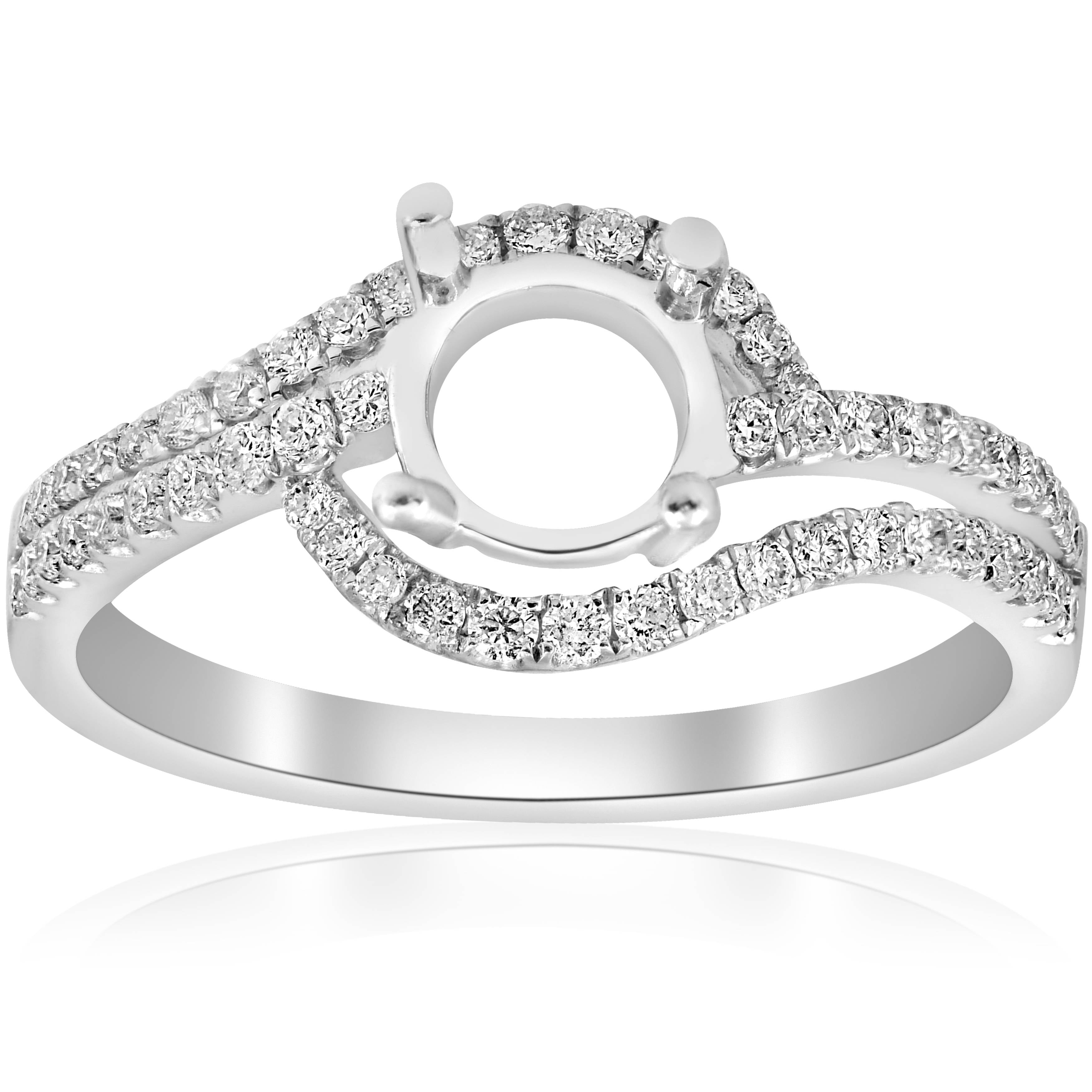 3/8ct Diamond Engagement Ring Setting 18K White Gold