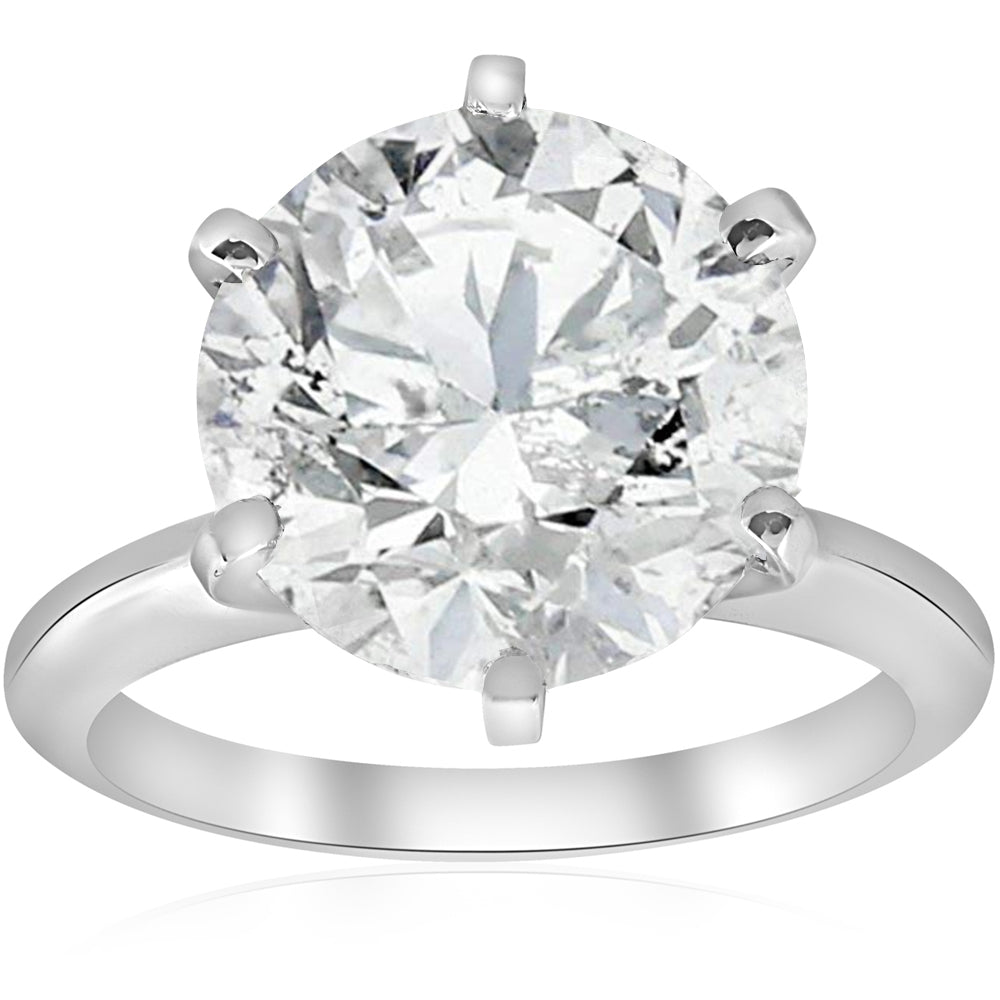 4 ct Round Diamond Solitaire Engagement Ring 14k White Gold