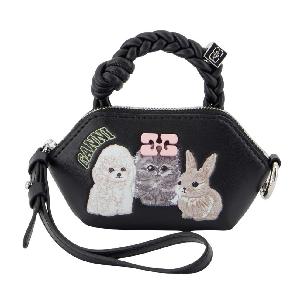 Bou Nano Animals Keyring - Leather - Black