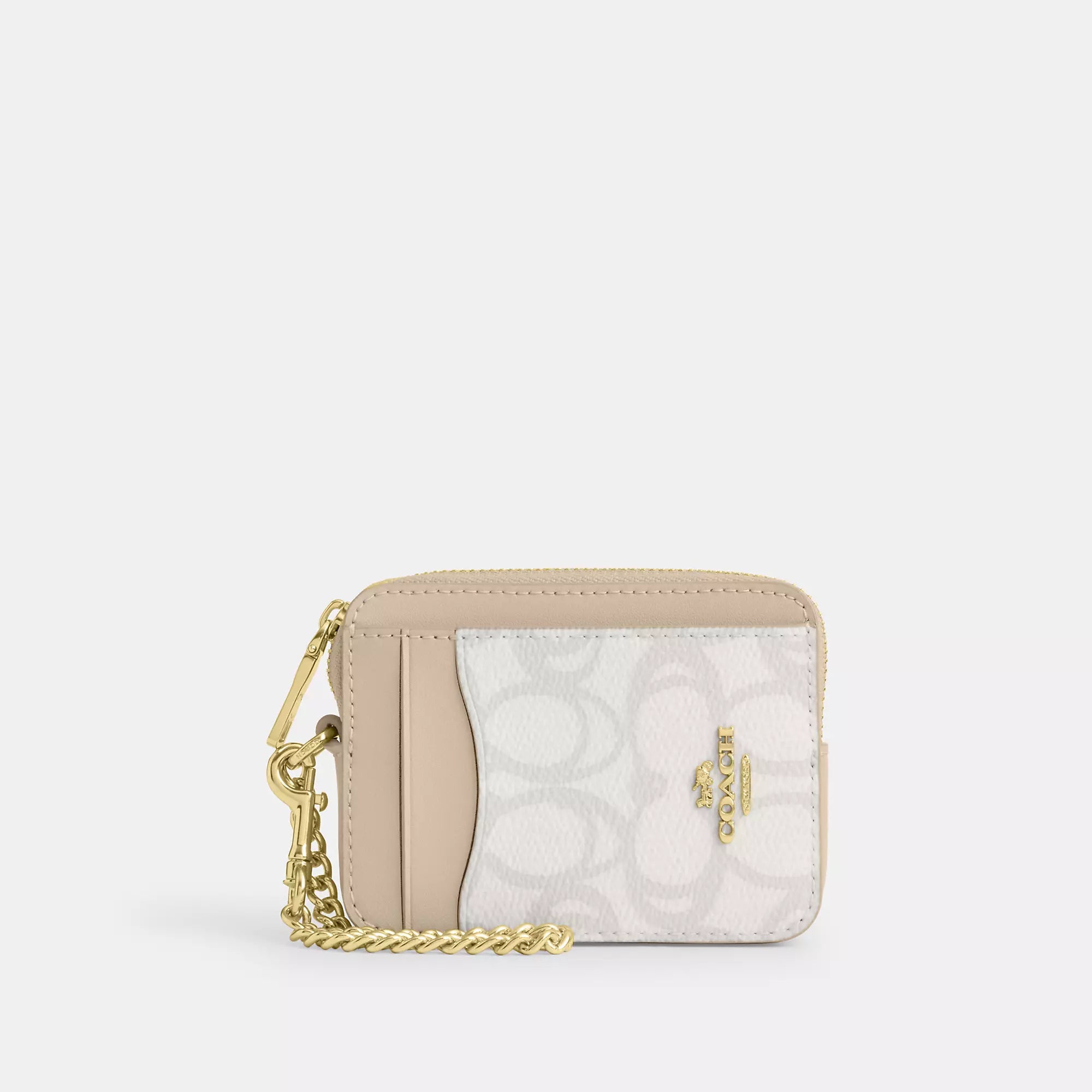 Coach Outlet Zip Card Case In Sketch Signature Canvas